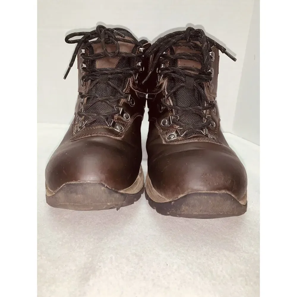 Eddie Bauer Boots Mens 9.5M Everett Waterproof Hiking Boot Brown Leather EUC